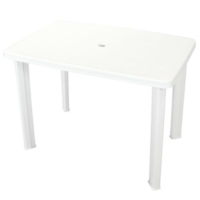 vidaXL Puutarhapöytä valkoinen 101x68x72 cm muovi