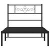 vidaXL Metallinen sängynrunko päädyllä musta 100x200 cm