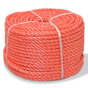 vidaXL Punottu K&ouml;ysi Polypropeeni 10 mm 100m Oranssi