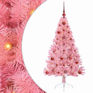 vidaXL Tekokuituinen Esivalmistettu Joulukuusi Pinkki 120 cm