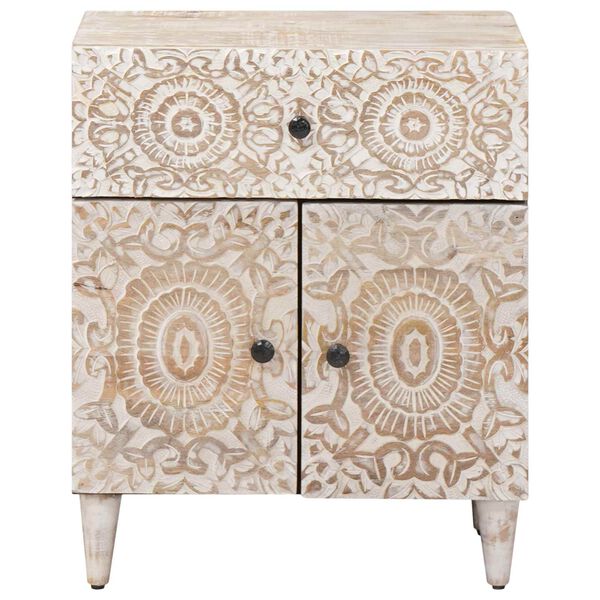 vidaXL S&auml;nkykaappi Valkoinen 50 x 33 x 60 cm Kiinte&auml; mango puu