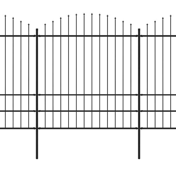 vidaXL Puutarha-aita keih&auml;sk&auml;rkinen ter&auml;s 1248x200 cm musta