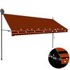 vidaXL Sis&auml;&auml;nkelattava markiisi LED-valoilla 350 cm oranssi ja ruskea