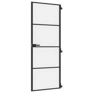 vidaXL Sis&auml;ovi ohut musta 76x201,5 cm karkaistu lasi ja alumiini