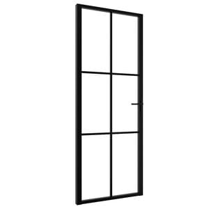 vidaXL Sis&auml;ovi ESG-lasi ja alumiini 76x201,5 cm musta