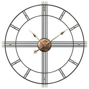 vidaXL Sein&auml;kello musta &Oslash;60 cm rauta