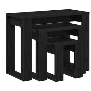 vidaXL Sarjap&ouml;yd&auml;t 3 kpl Musta tammi. 61 x 28 x 47 cm Tekninen puu
