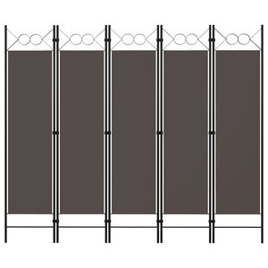 vidaXL 5-Paneelinen tilanjakaja 200x180 cm antrasiitti