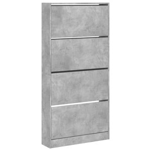 vidaXL Kenk&auml;kaappi 4 k&auml;&auml;nt&ouml;laatikolla betoninharmaa 80x21x163,5 cm