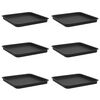 vidaXL Neli&ouml;mainen Kukka-alusta 6 kpl Musta 36 x 36 x 2,5 cm Muovi