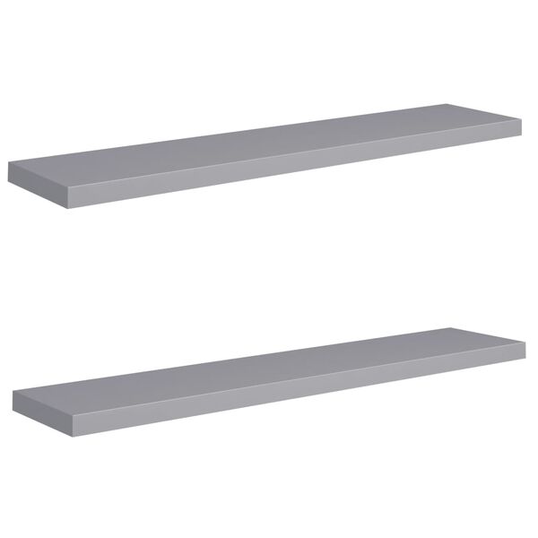 vidaXL Kelluvat seinähyllyt 2 kpl harmaa 120x23,5x3,8 cm MDF