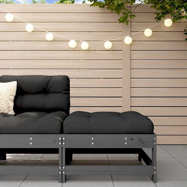 vidaXL Ulkorahi tyynyll&auml; harmaa t&auml;ysi m&auml;nty