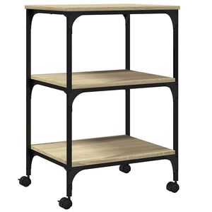 vidaXL Tulostinteline 3 tasoa Sonoma-tammi 50x41x75 cm tekninen puu