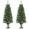 vidaXL Tekojoulukuuset 2 kpl 100 LED-valoa vihre&auml; 120 cm