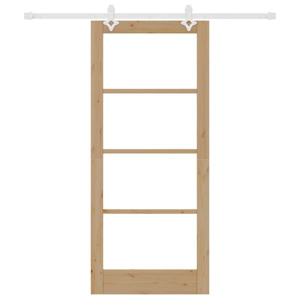 vidaXL Liukuovi Luonnollinen 86 x 198,5 cm T&auml;ysi m&auml;nty ja lasi