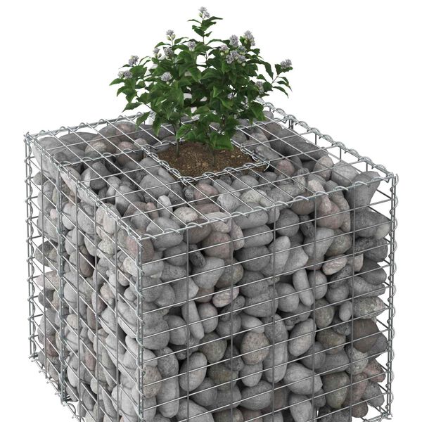 vidaXL Gabion Kohotettu Peti Hopea 60 x 60 x 55 cm Galvanoitu ter&auml;s