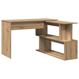 vidaXL Kulmaty&ouml;p&ouml;yt&auml; k&auml;sity&ouml;l&auml;inen tammi 200,5x50x76 cm tekninen puu
