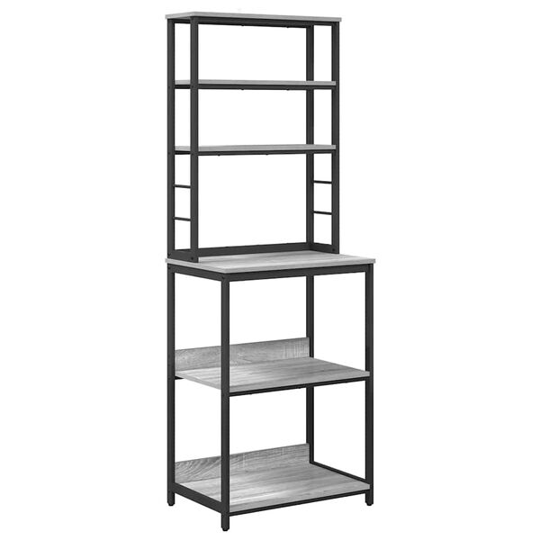 vidaXL Keittiöhylly Harmaa Sonoma 60 x 40 x 168 cm Tekninen puu