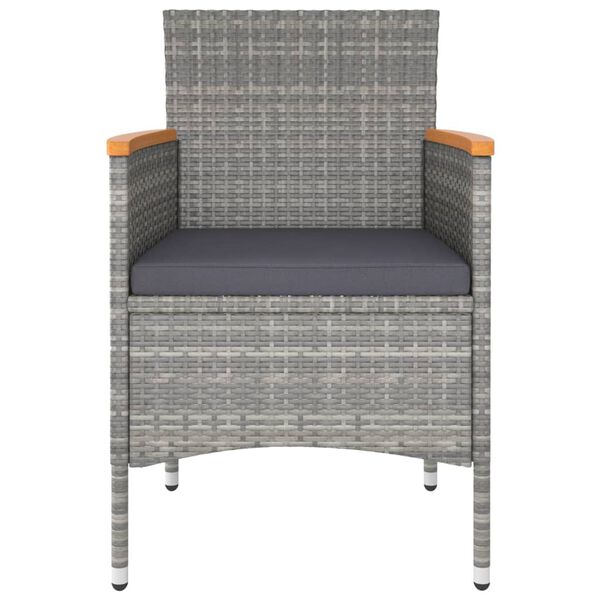 vidaXL 5-osainen Bistrosarja polyrottinki/täysi akasiapuu harmaa