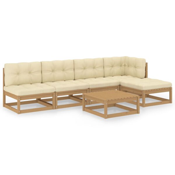 vidaXL 6-osainen Puutarhasohvasarja tyynyill&auml; t&auml;ysi m&auml;nty