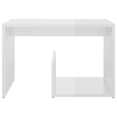 vidaXL Sivupöytä korkeakiilto valkoinen 59x36x38 cm lastulevy