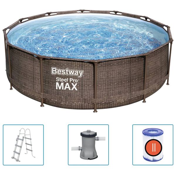Bestway Steel Pro MAX Uima-allassarja Deluxe Series pyöreä 366x100 cm