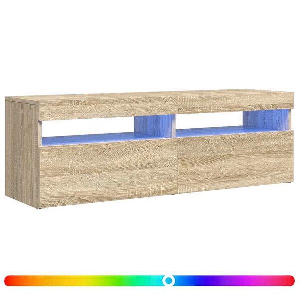 vidaXL TV-taso LED-valoilla Sonoma-tammi 120x35x40 cm