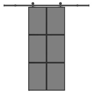 vidaXL liukuovi laitteistosarjalla 90x205cm karkaistu lasi ja alumiini