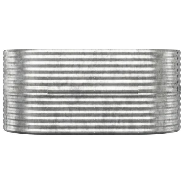 vidaXL Korotettu kukkalaatikko galvanoitu teräs 152x80x68 cm hopea