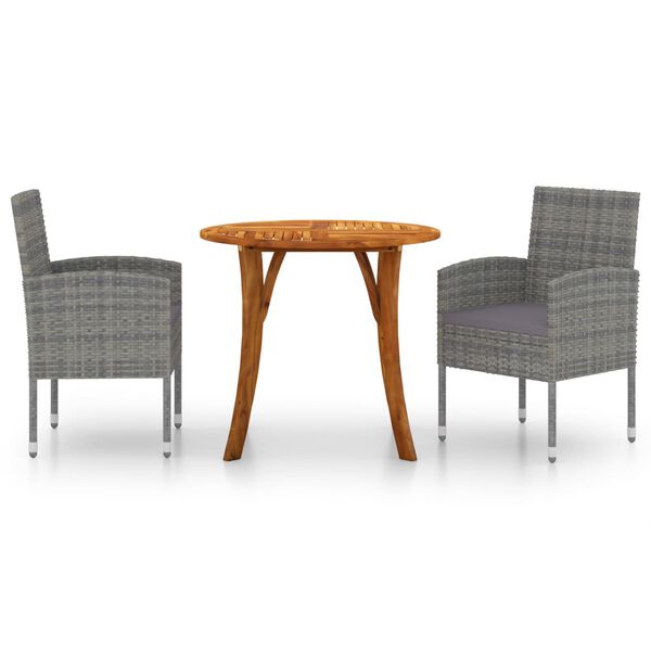 vidaXL 3-osainen Ulkoruokailuryhm&auml; antrasiitti