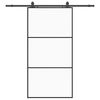 vidaXL liukuovi laitteistosarjalla musta 102x205 cm ESG lasi
