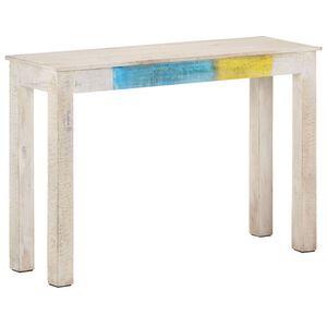 vidaXL Konsolip&ouml;yt&auml; valkoinen 115x35x77 cm karkea mangopuu