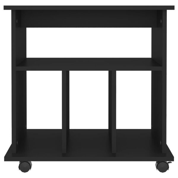 vidaXL Kaappi pyörillä musta 60x45x60 cm tekninen puu