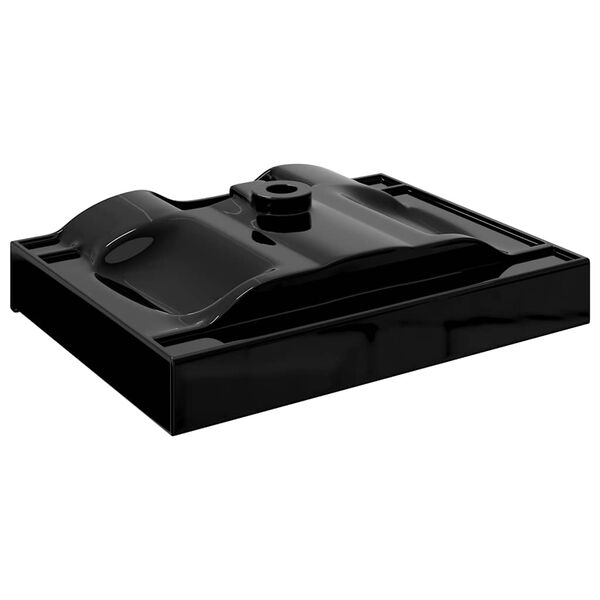 Ylellinen keraaminen pesuallas suorakaide musta hanarei&auml;ll&auml; 60 x 46 cm