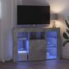vidaXL Kulma LED TV -kaappi Betoni Harmaa 100x40x68cm Tekninen puu