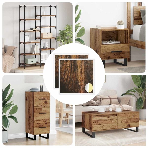 vidaXL Itsekiinnittyv&auml; ruuvikansi 2 pcs Vanha puu &Oslash; 20 x 0,5 mm