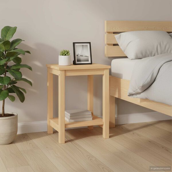 vidaXL Yöpöytä luonnollinen 35x30x47 cm täysi mänty