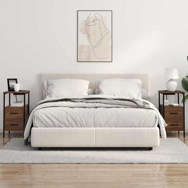 vidaXL Y&ouml;p&ouml;yt&auml;kaappi Ruskea tammi 30 x 48 x 61 cm Tekninen puu