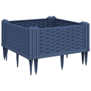 vidaXL Kukkalaatikko jalkatapeilla sininen harmaa 42,5x42,5x28,5 cm PP