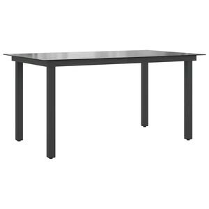 vidaXL Puutarhap&ouml;yt&auml; musta 150x90x74 cm alumiini ja lasi