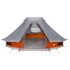 vidaXL Perhe Tipi Teltta katolla Harmaa ja oranssi 466 x 310 x 240 cm