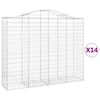 vidaXL Kaarevat kivikorit 14 kpl 200x50x160/180 cm galvanoitu rauta