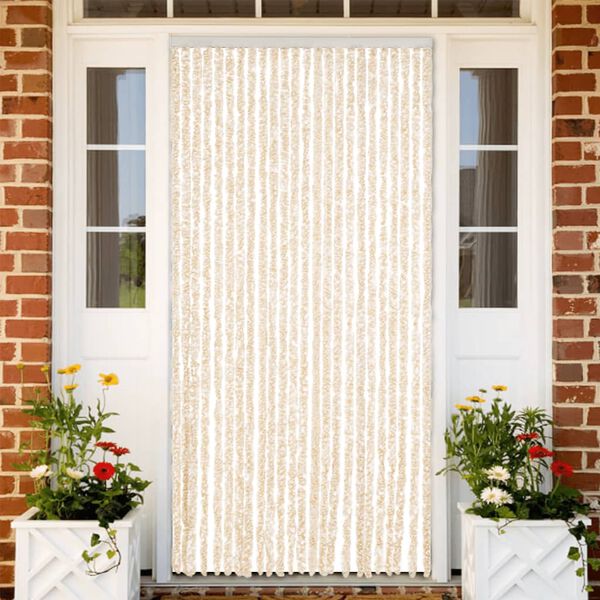 vidaXL Hy&ouml;nteisverho beige ja valkoinen 100x230 cm chenille