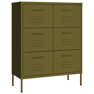 vidaXL Lipasto oliivinvihre&auml; 80x35x101,5 cm ter&auml;s
