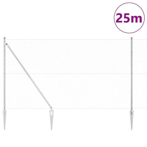 vidaXL Aitalatu Hopea 25 x 1,6 m (25 mm verkko) Ter&auml;s