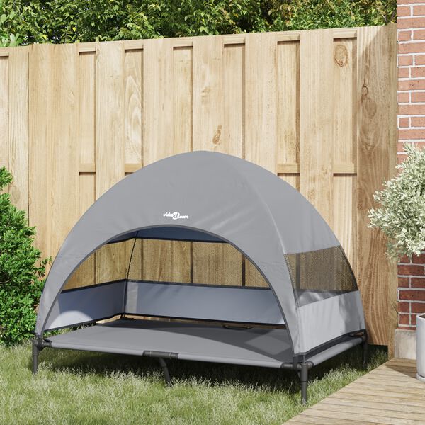 vidaXL Korotettu koiranpeti Vaaleanharmaa 127 x 81 x 108 cm