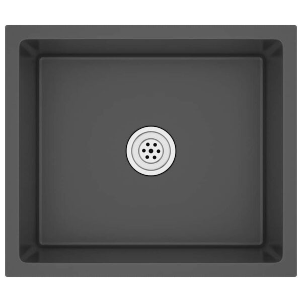 vidaXL Käsintehty tiskiallas musta ruostumaton teräs