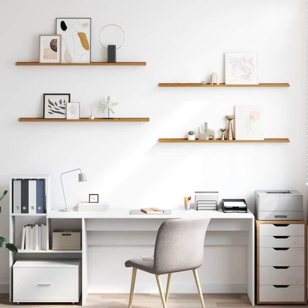 vidaXL Sein&auml;hylly hyllyll&auml; 4 pcs Beige 115 x 9 x 3 cm Tekninen puu