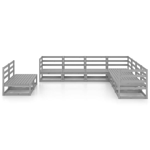 vidaXL 9-osainen puutarhasohvasarja harmaa täysi mänty