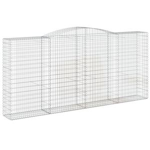 vidaXL Kaareva kivikori 400x50x180/200 cm galvanoitu rauta